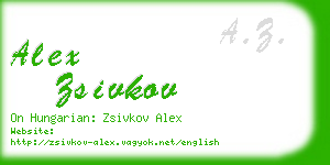 alex zsivkov business card